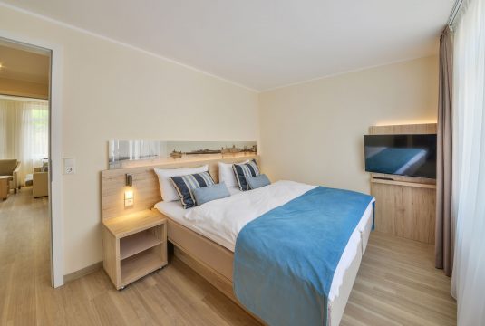 Doppelbett im Appartment Haaks Gat in Meyenburg & gerds Höft