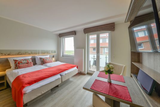 Doppelbett im Appartment Lütje Hörn von Meyenburg & Gerds Höft auf Juist